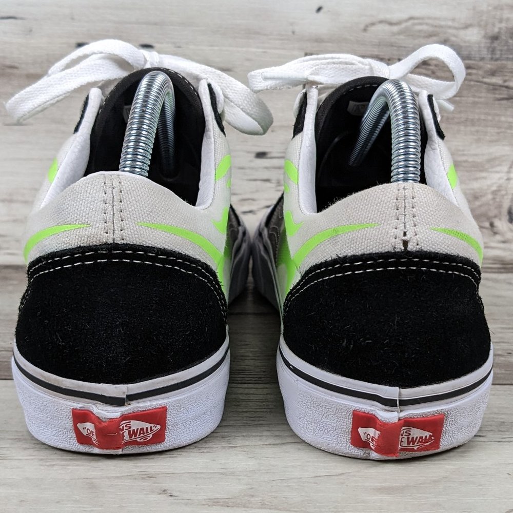 VANS*Unisex "Off The Wall" 2020 Flame Black True White Lace-Up Sneakers~See SIze - Picture 5 of 12
